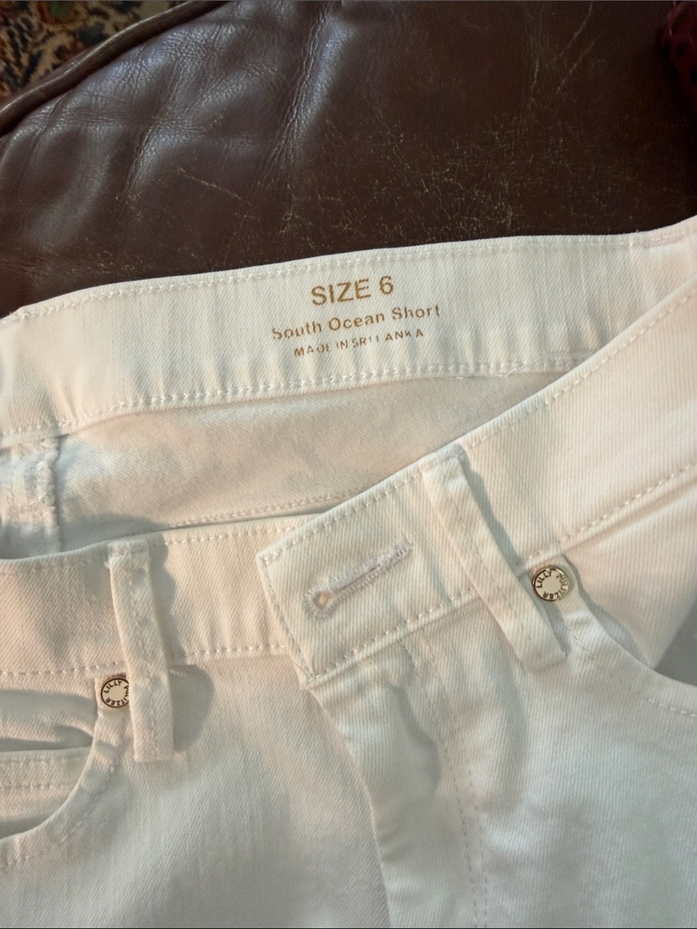 Lilly Pulitzer White South Ocean Denim Shorts